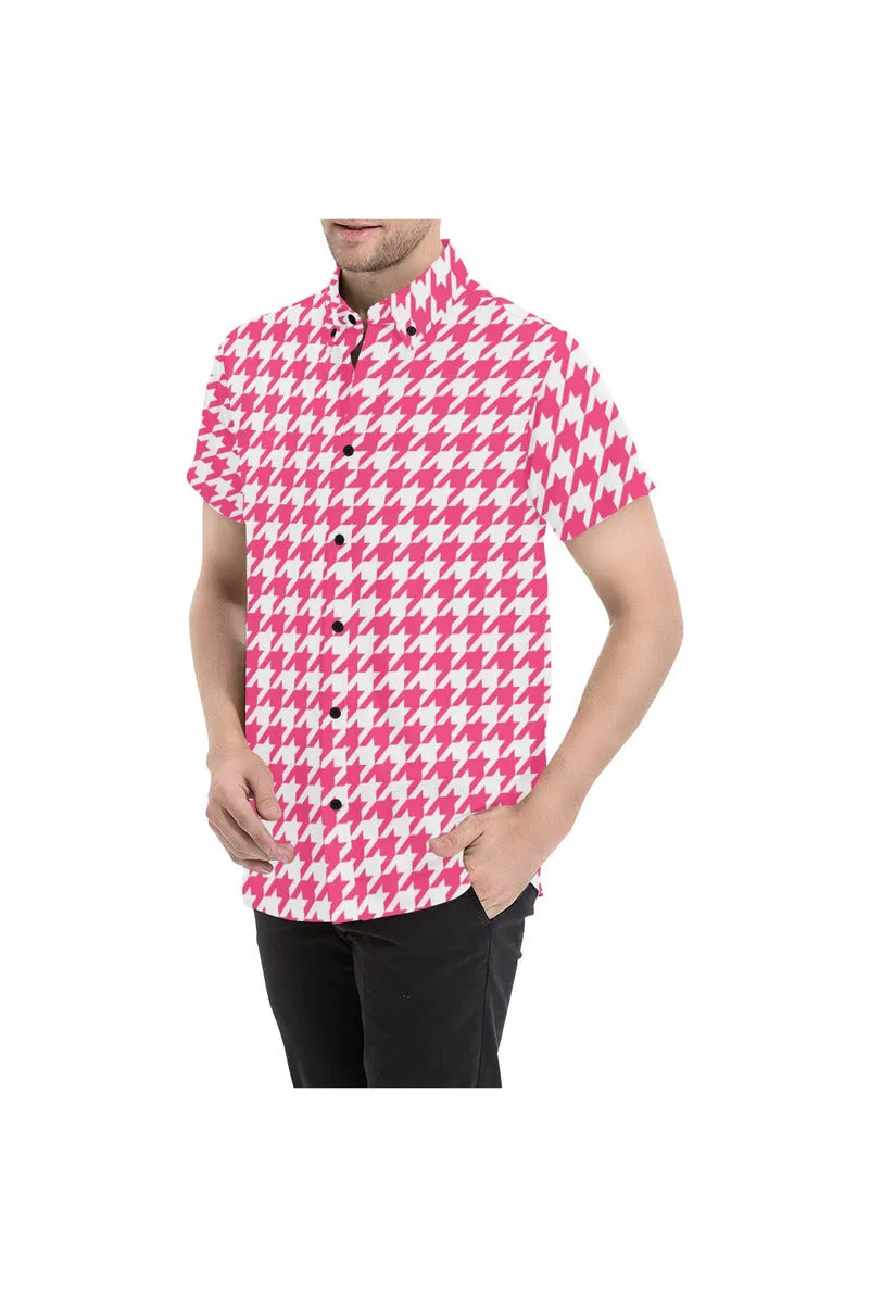 Houndstooth Men's All Over Print Short Sleeve Shirt