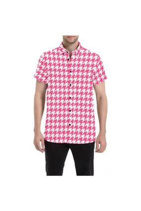 Houndstooth Men's All Over Print Short Sleeve Shirt