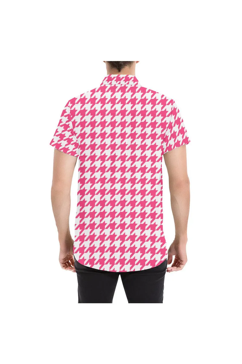 Houndstooth Men's All Over Print Short Sleeve Shirt