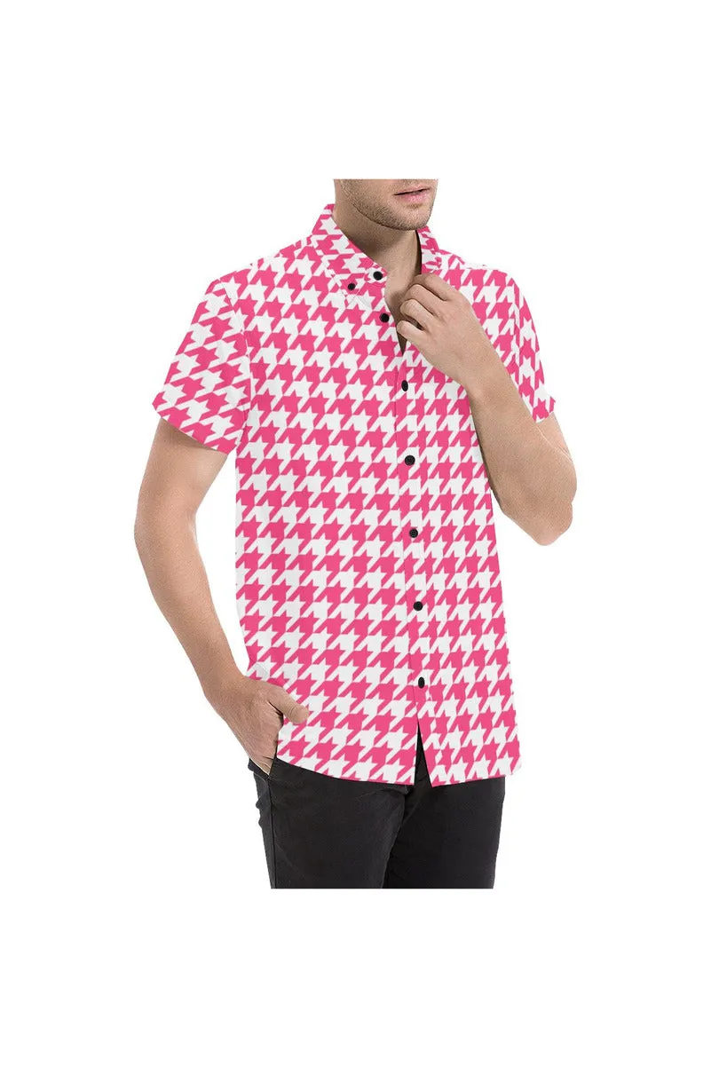 Houndstooth Men's All Over Print Short Sleeve Shirt