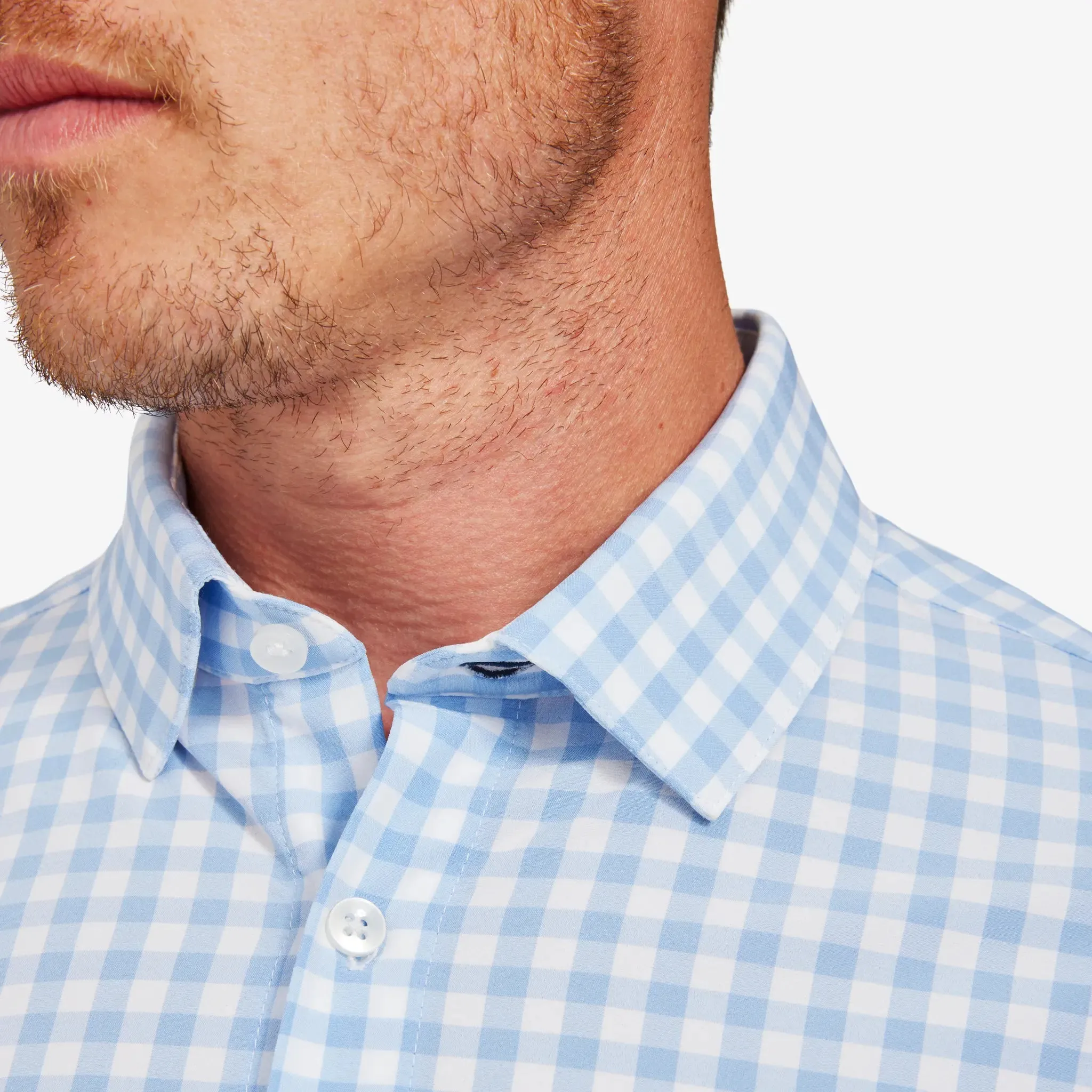 Leeward Long Sleeve Dress Shirt - Light Blue Gingham