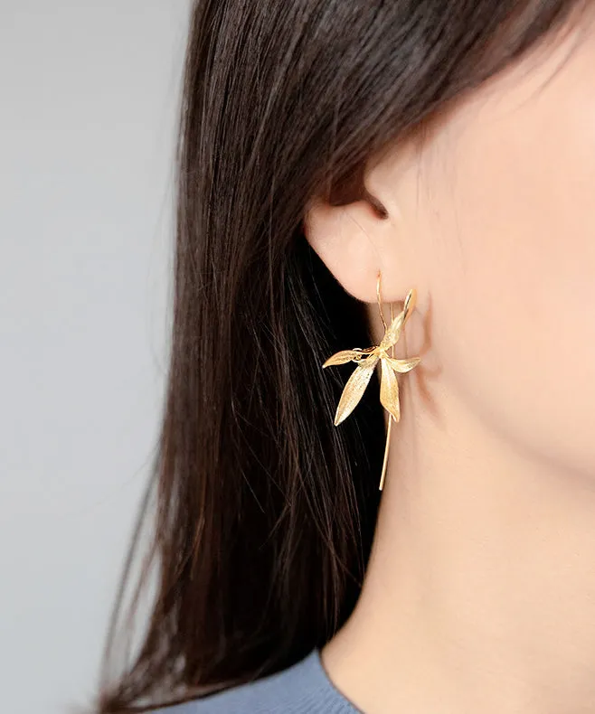 Loose Silk Sterling Silver Orchid Hoop Earrings LY2261