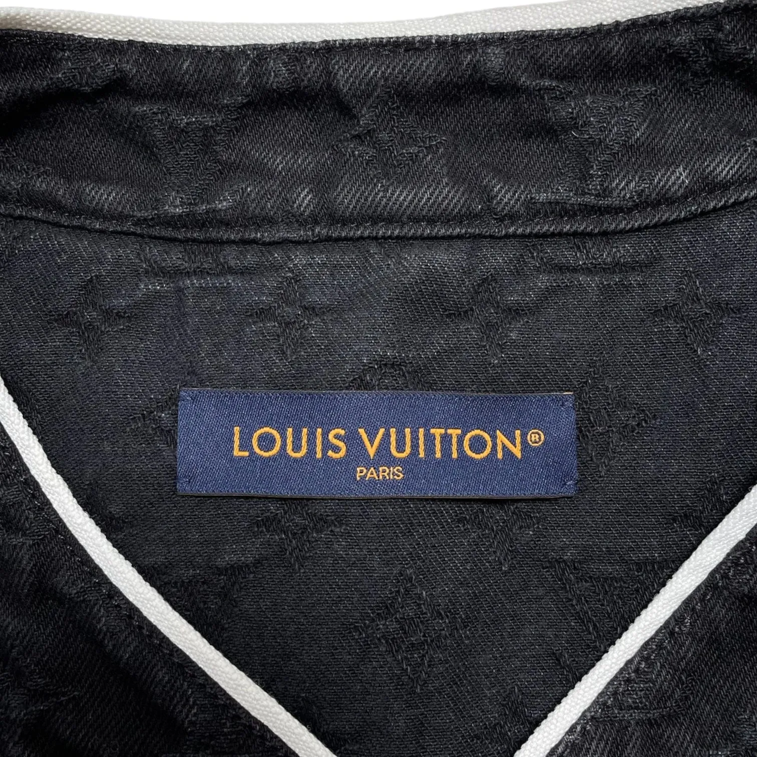 Louis Vuitton MNG Racing Urban Denim Short Sleeve Button Up Shirt Black