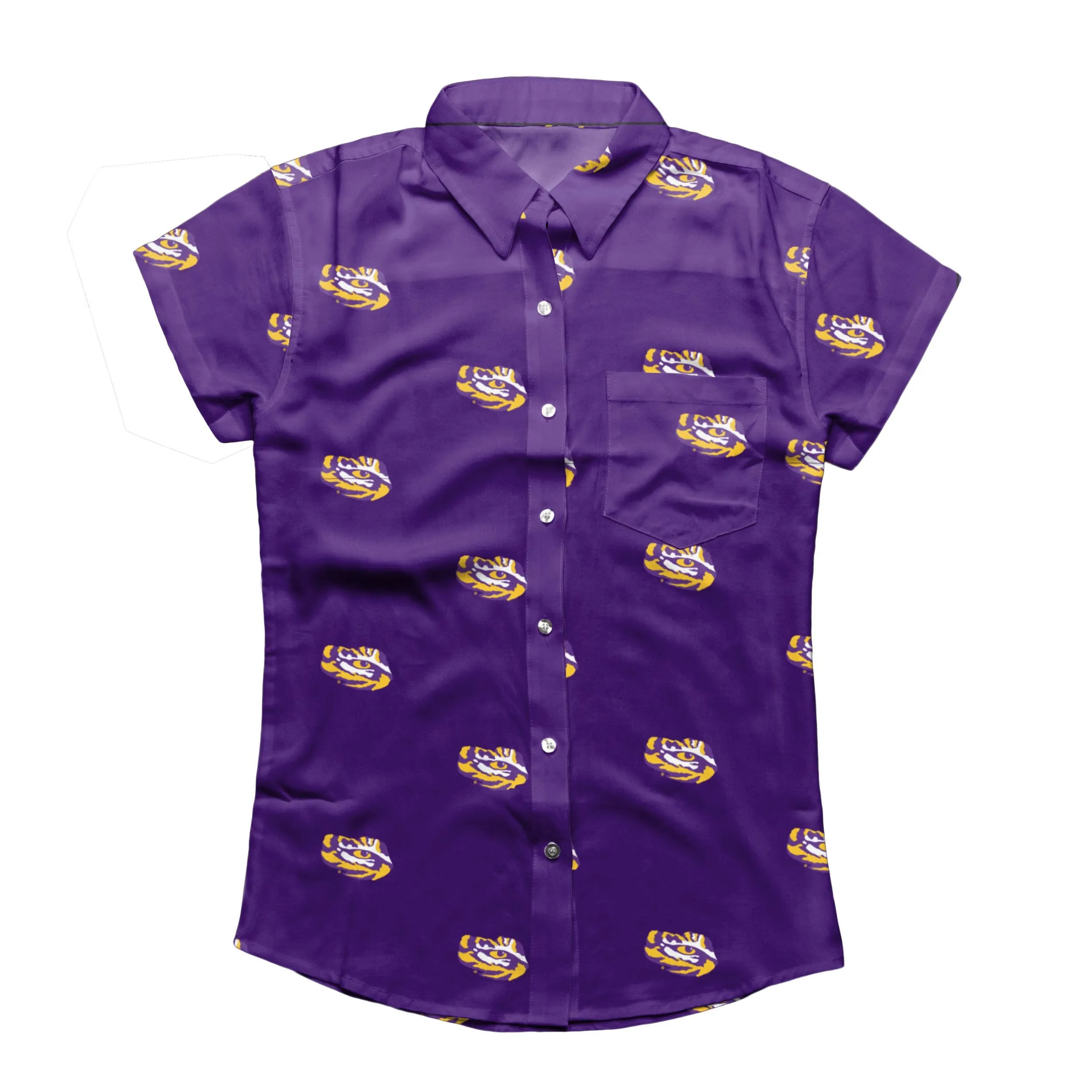 LSU Tigers NCAA Logo Blast Womens Button Up Shirt