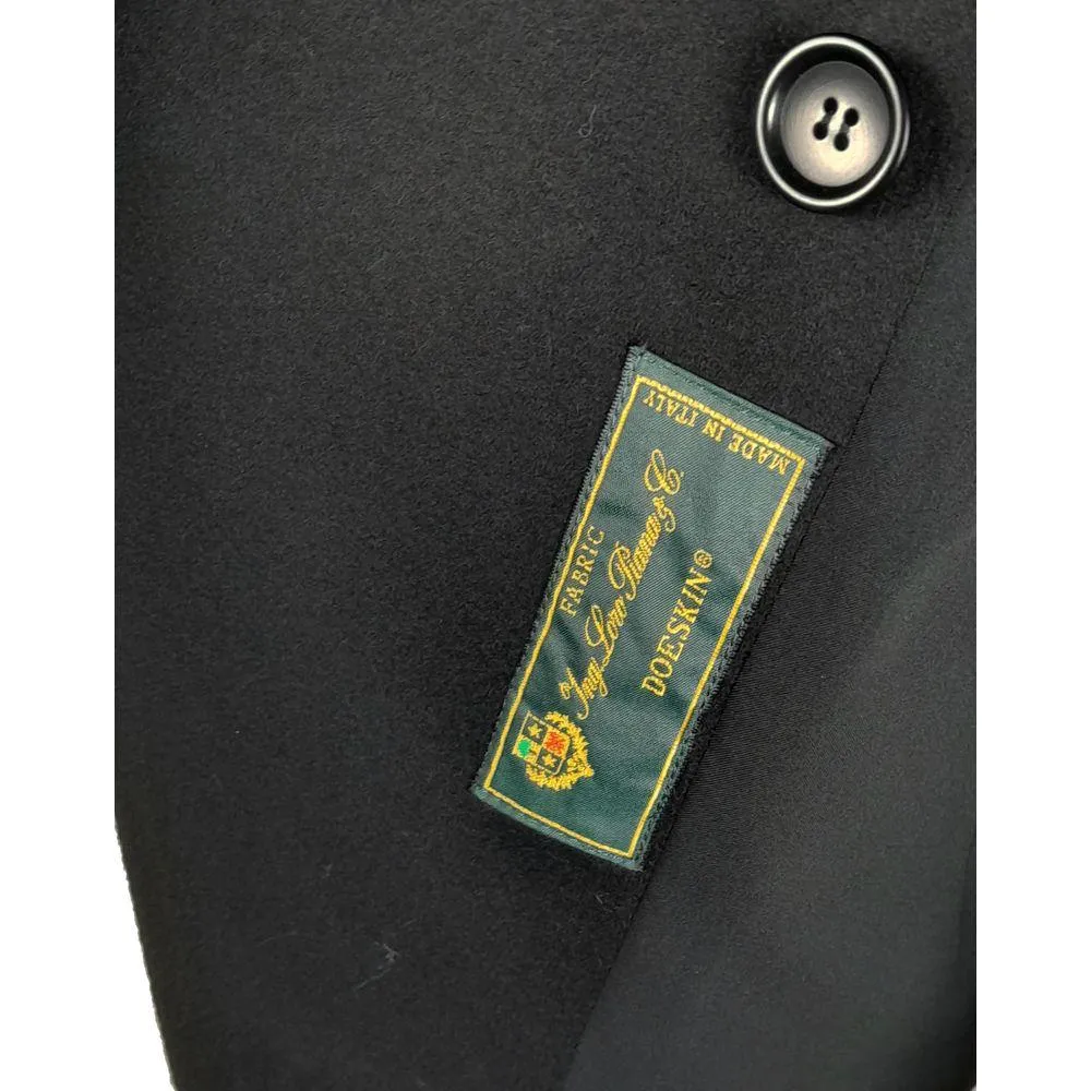 Made in Italy Black Wool Vergine Suits & Blazer