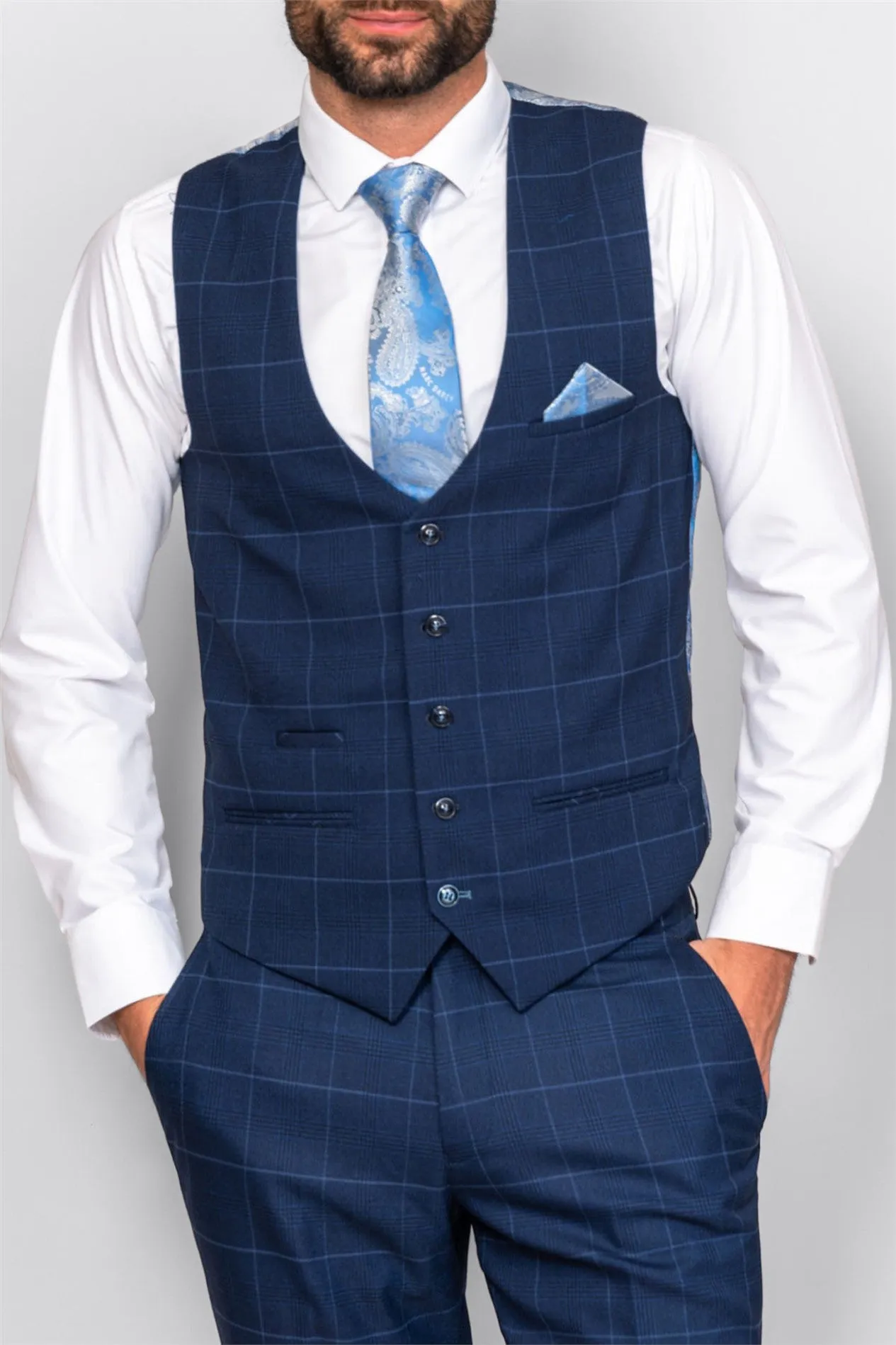 Marc Darcy Edinson Navy Waistcoat