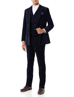 MATTHEW – NAVY CORDUROY DOUBLE BREASTED SUIT