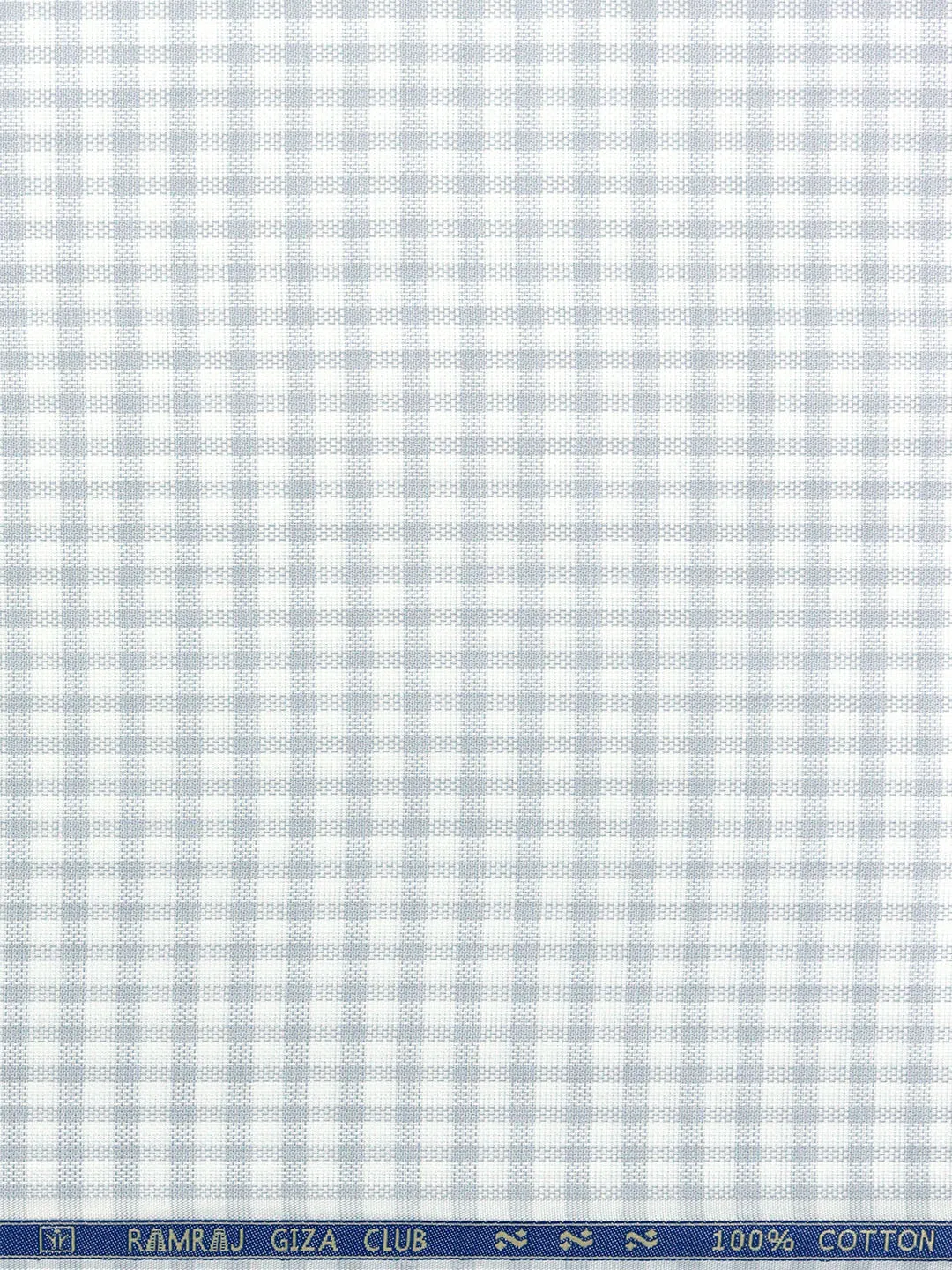 Mens Cotton Checked White with Grey Shirt Fabric Jackpot