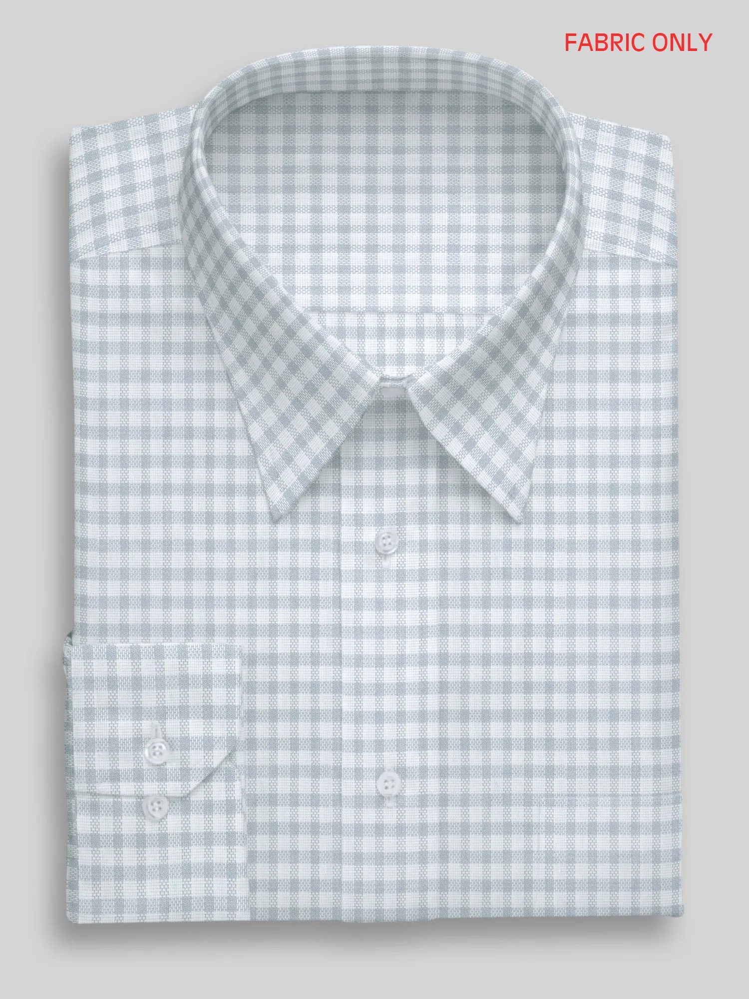 Mens Cotton Checked White with Grey Shirt Fabric Jackpot