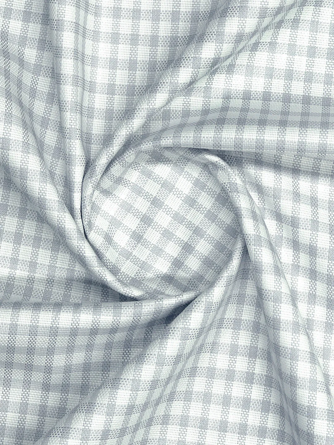 Mens Cotton Checked White with Grey Shirt Fabric Jackpot