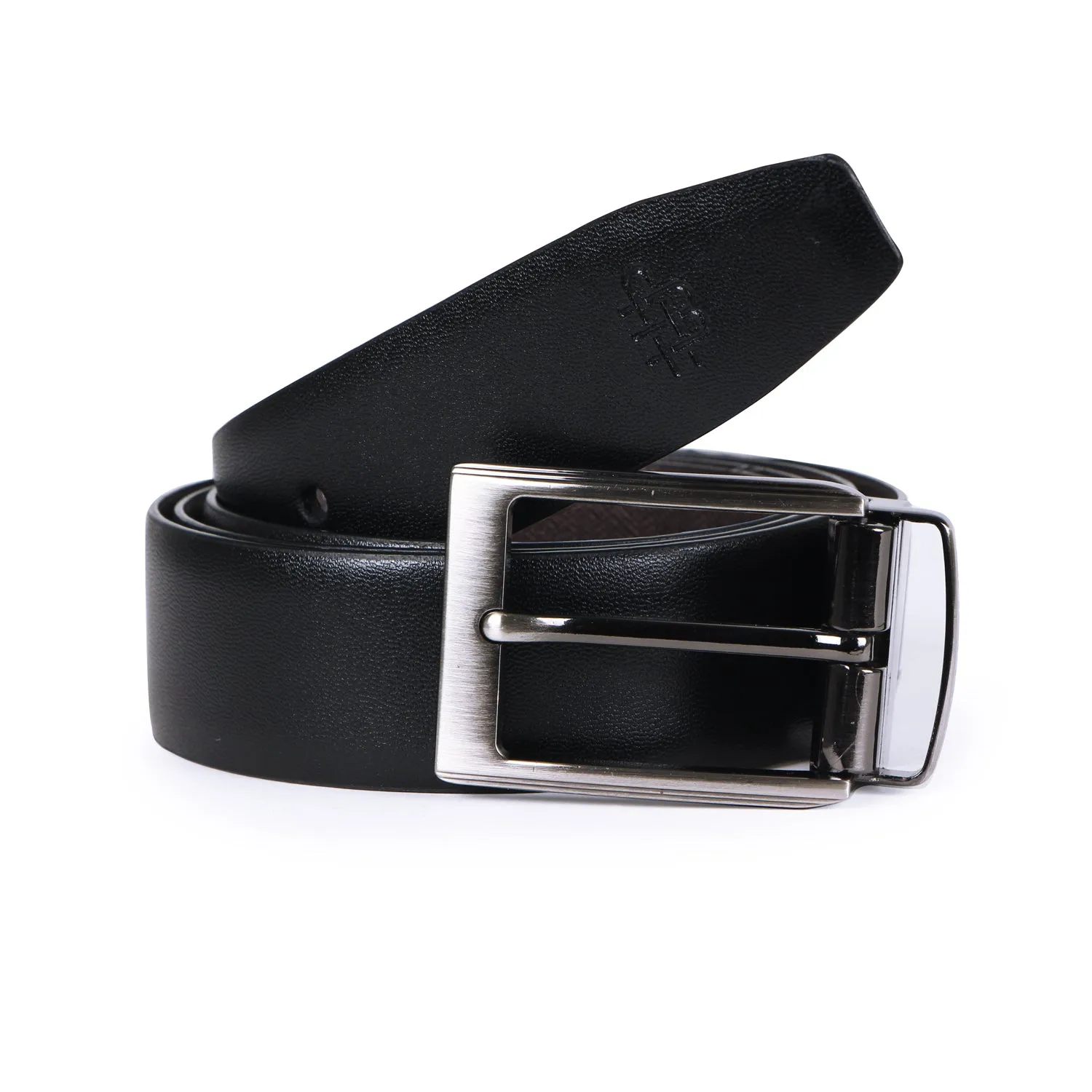 Men's Solid Pure Leather Belt - Black/Brown