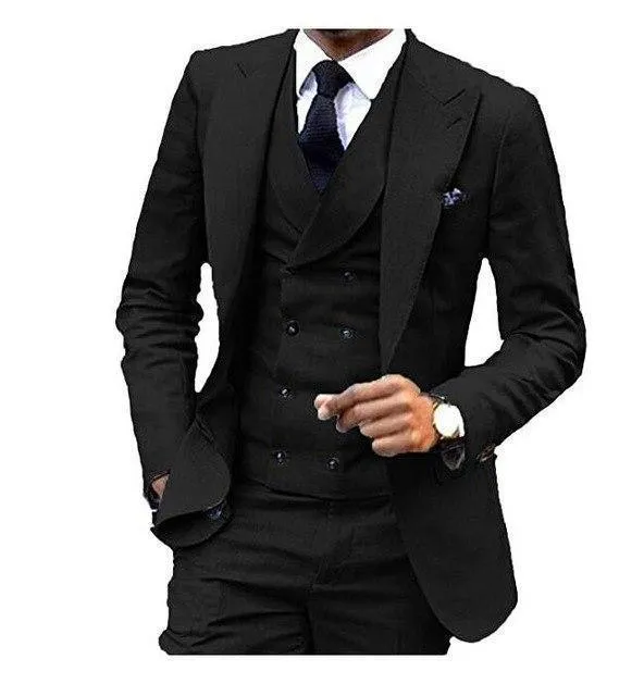 Men's Suit 3-Piece Suit With Double Breasted Vest