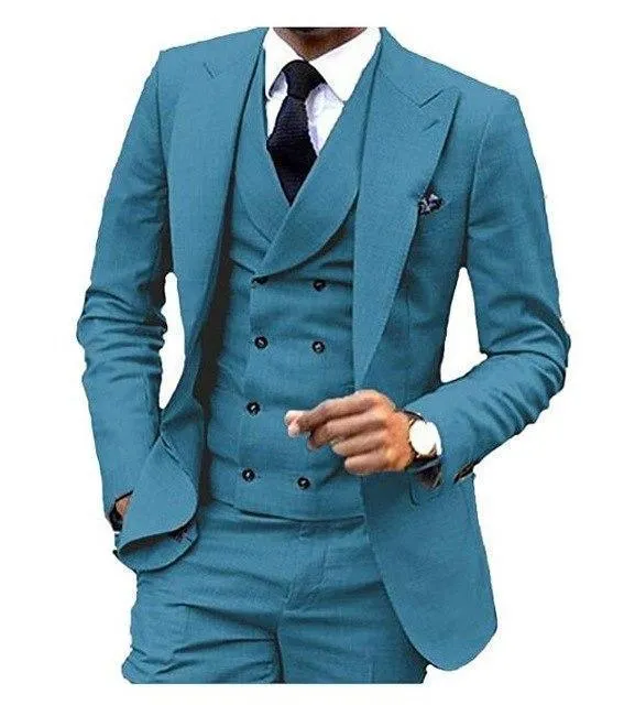 Men's Suit 3-Piece Suit With Double Breasted Vest