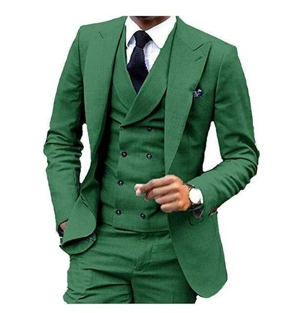 Men's Suit 3-Piece Suit With Double Breasted Vest