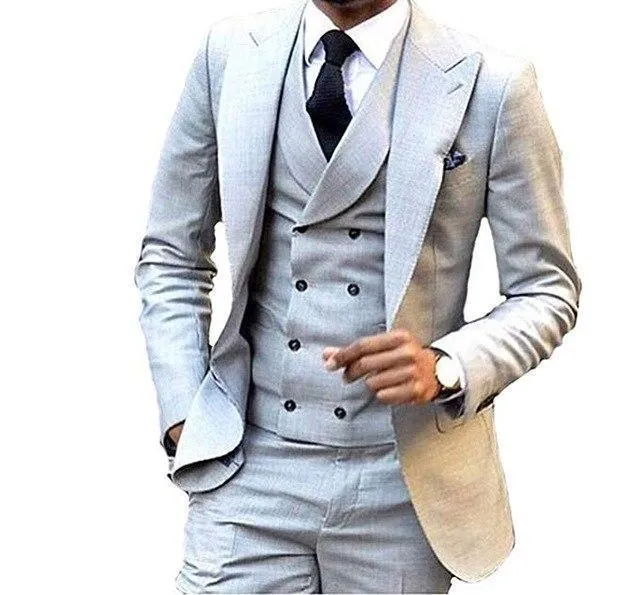 Men's Suit 3-Piece Suit With Double Breasted Vest