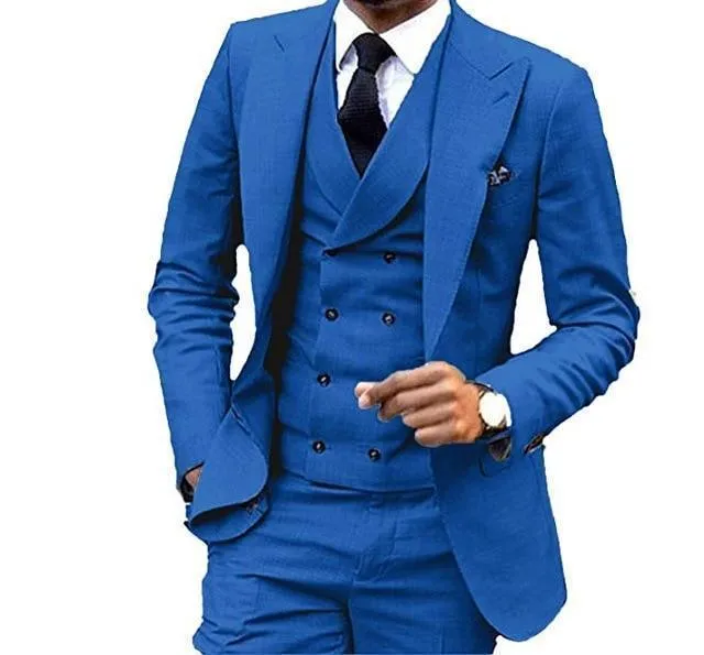 Men's Suit 3-Piece Suit With Double Breasted Vest