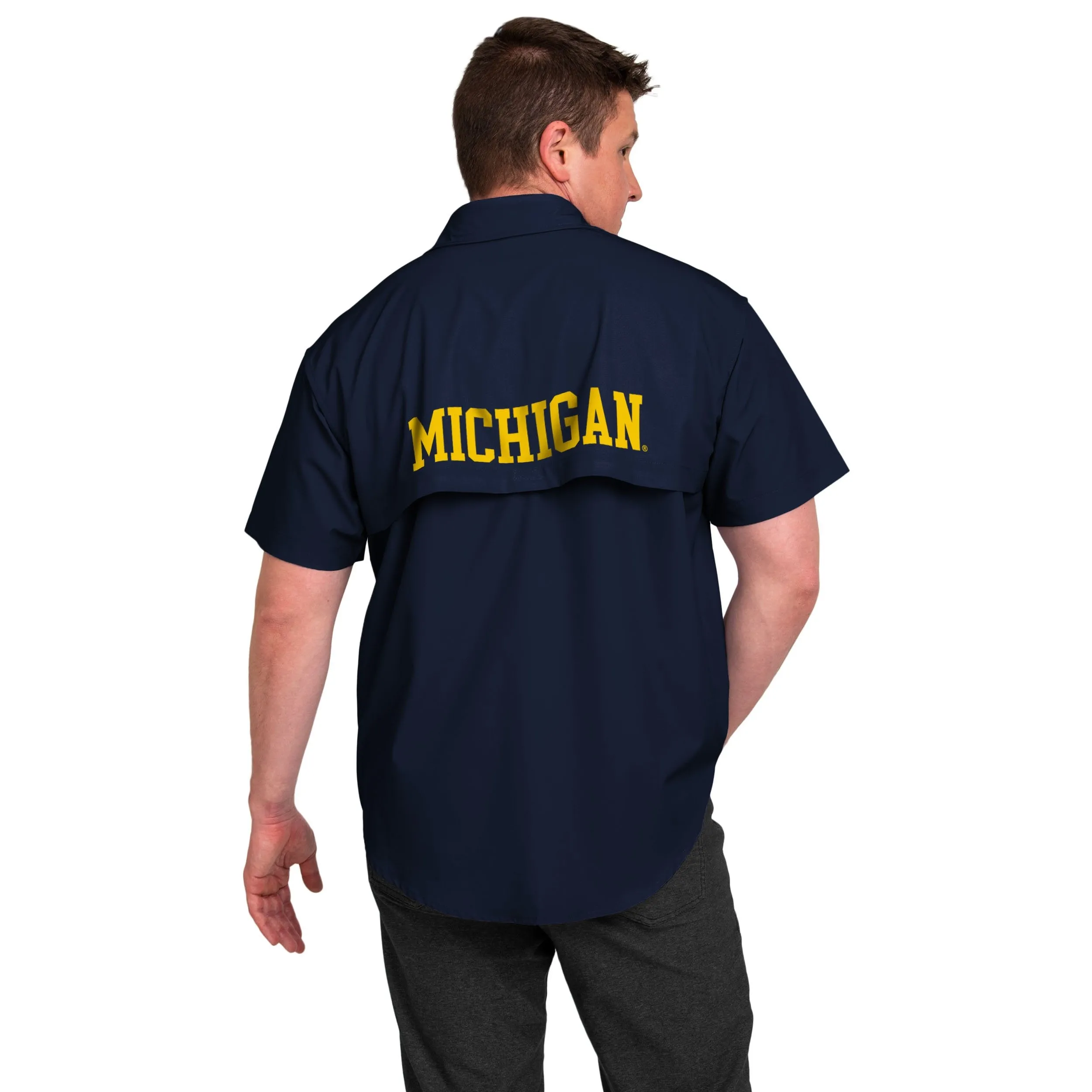 Michigan Wolverines NCAA Mens Gone Fishing Shirt