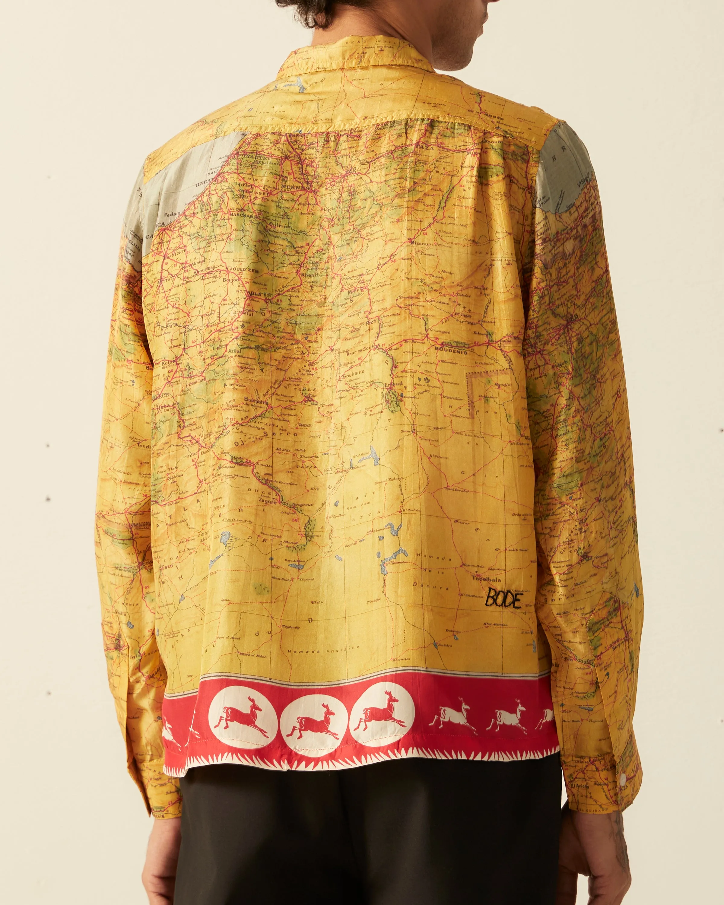 Morocco Map Silk Shirt