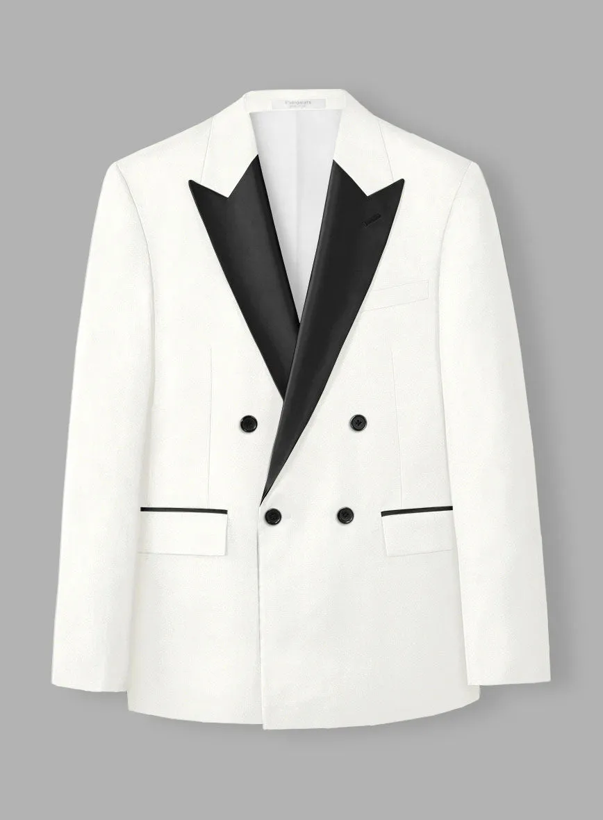 Off-White Double Breasted Tuxedo Suit