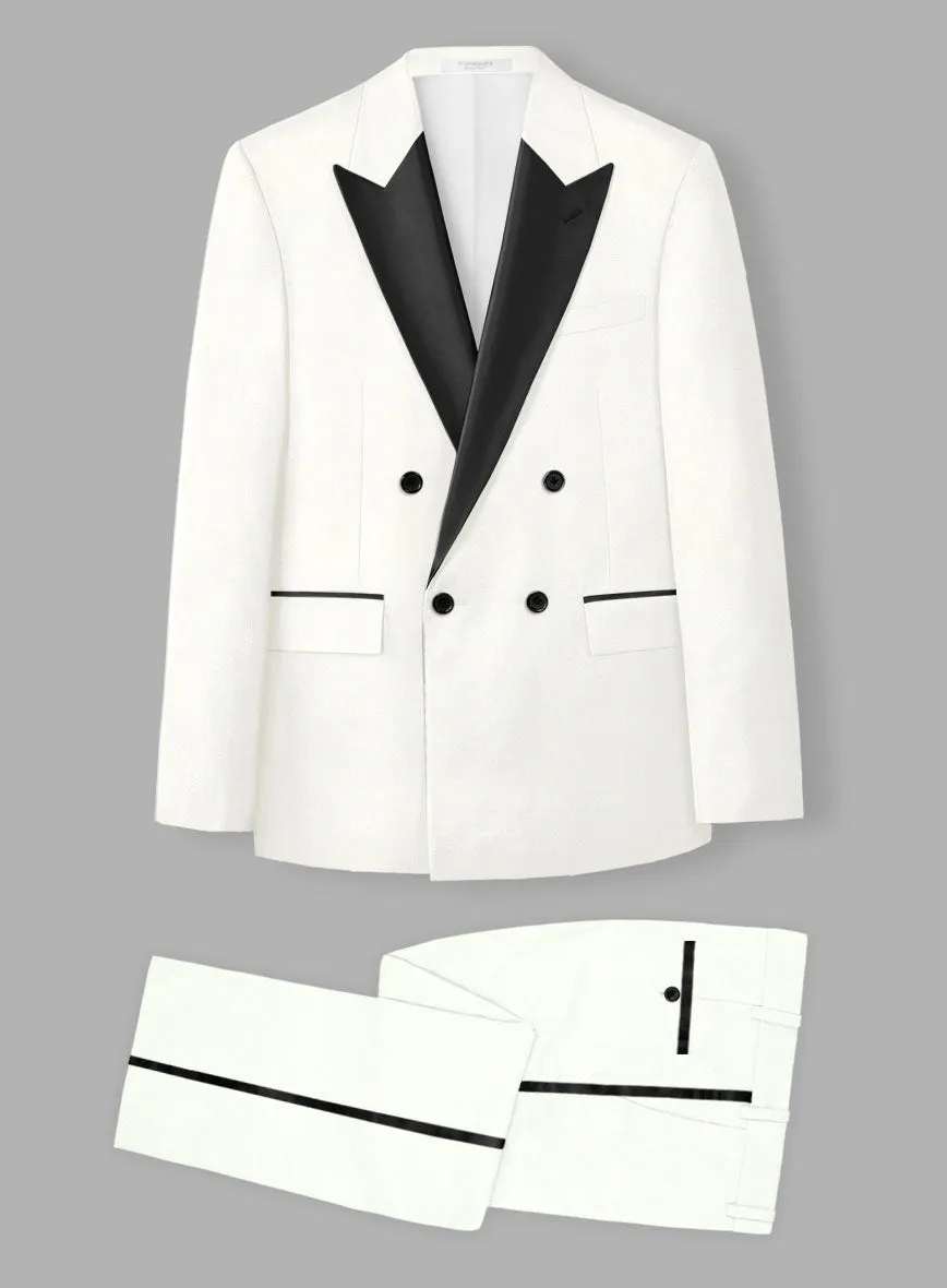 Off-White Double Breasted Tuxedo Suit