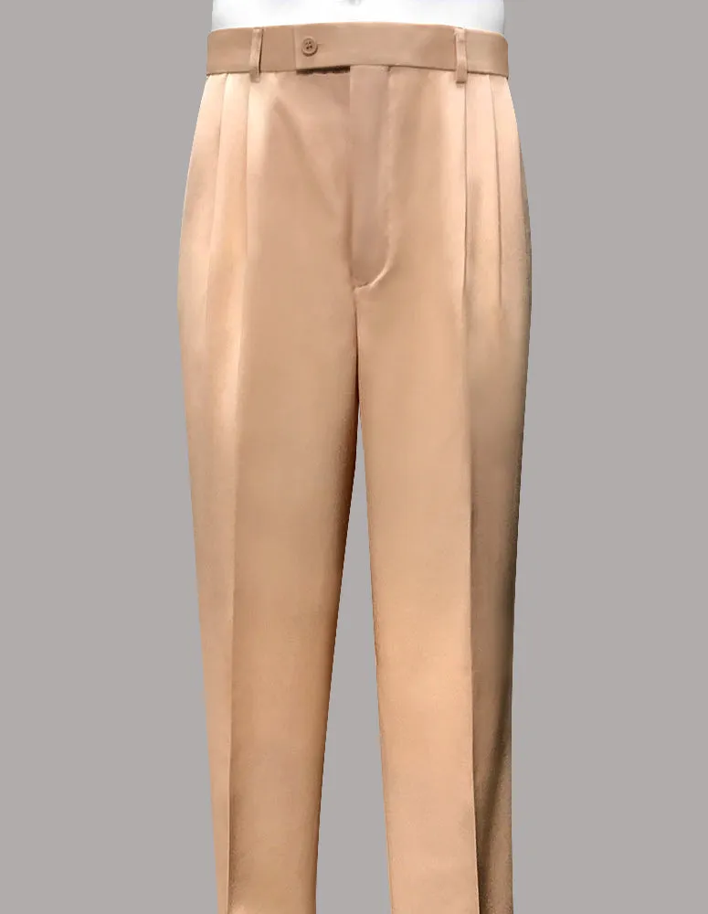 PEACH REGULAR FIT PLEATED PANTS