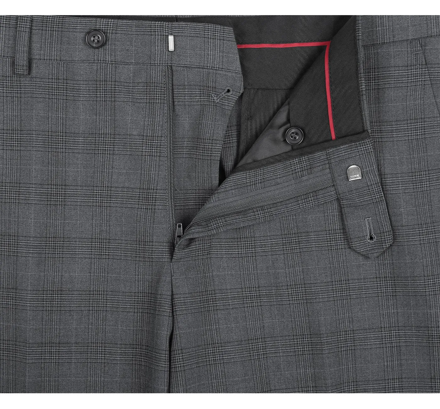 Performance 3-Piece CLASSIC FIT Suit in Grey Windowpane Check (Short, Regular, and Long Available) by Renoir