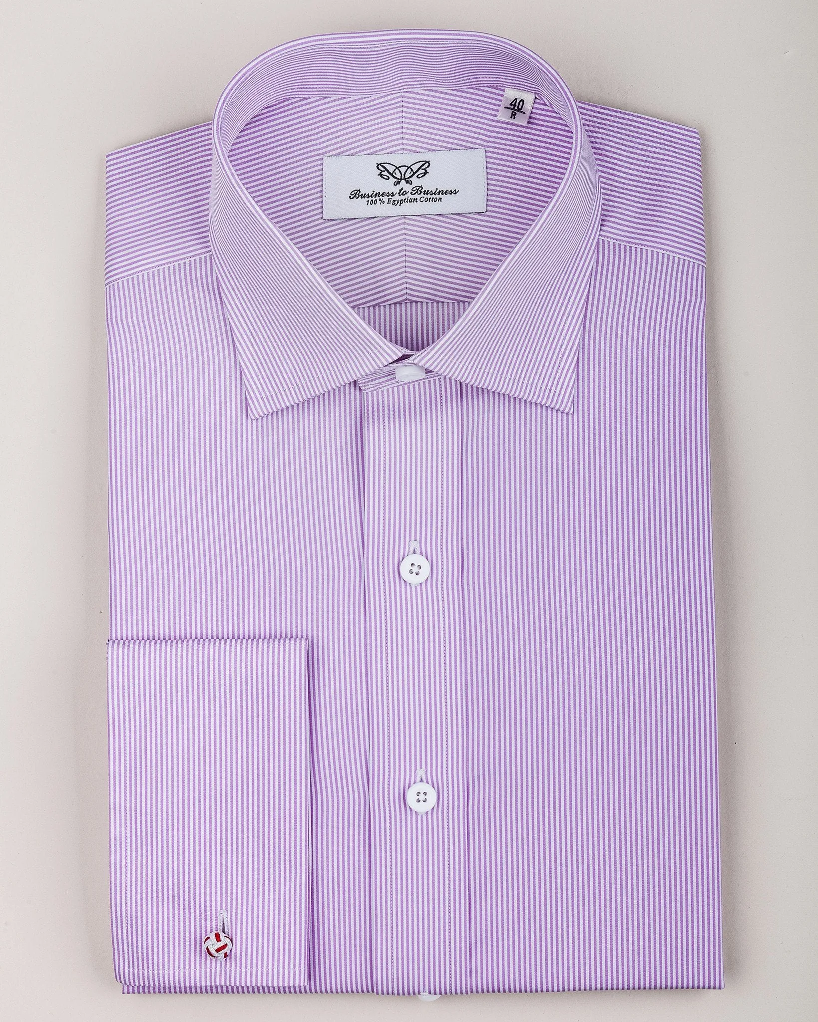 Pink Violet Soft Purple Striped Formal Business Dress Shirt Designer Fashion