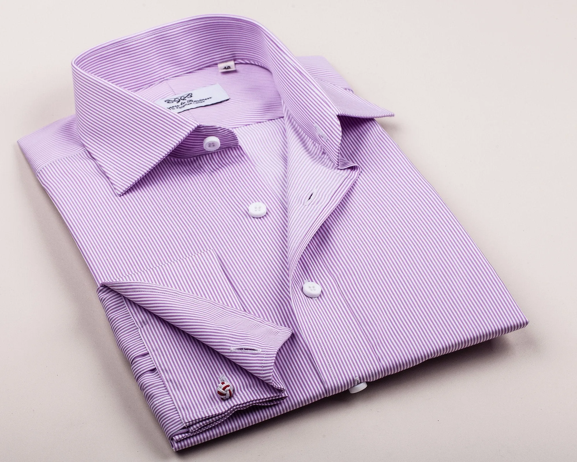 Pink Violet Soft Purple Striped Formal Business Dress Shirt Designer Fashion