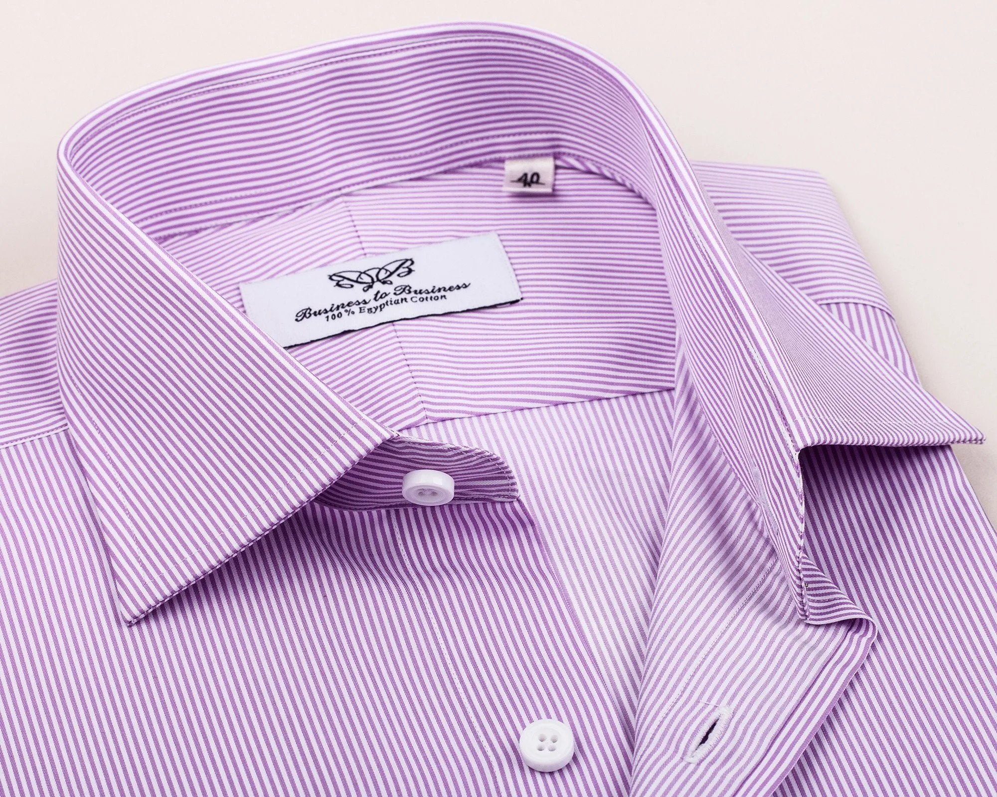 Pink Violet Soft Purple Striped Formal Business Dress Shirt Designer Fashion