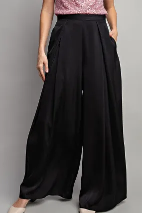 PLEATED WIDE LEG PANTS -Large