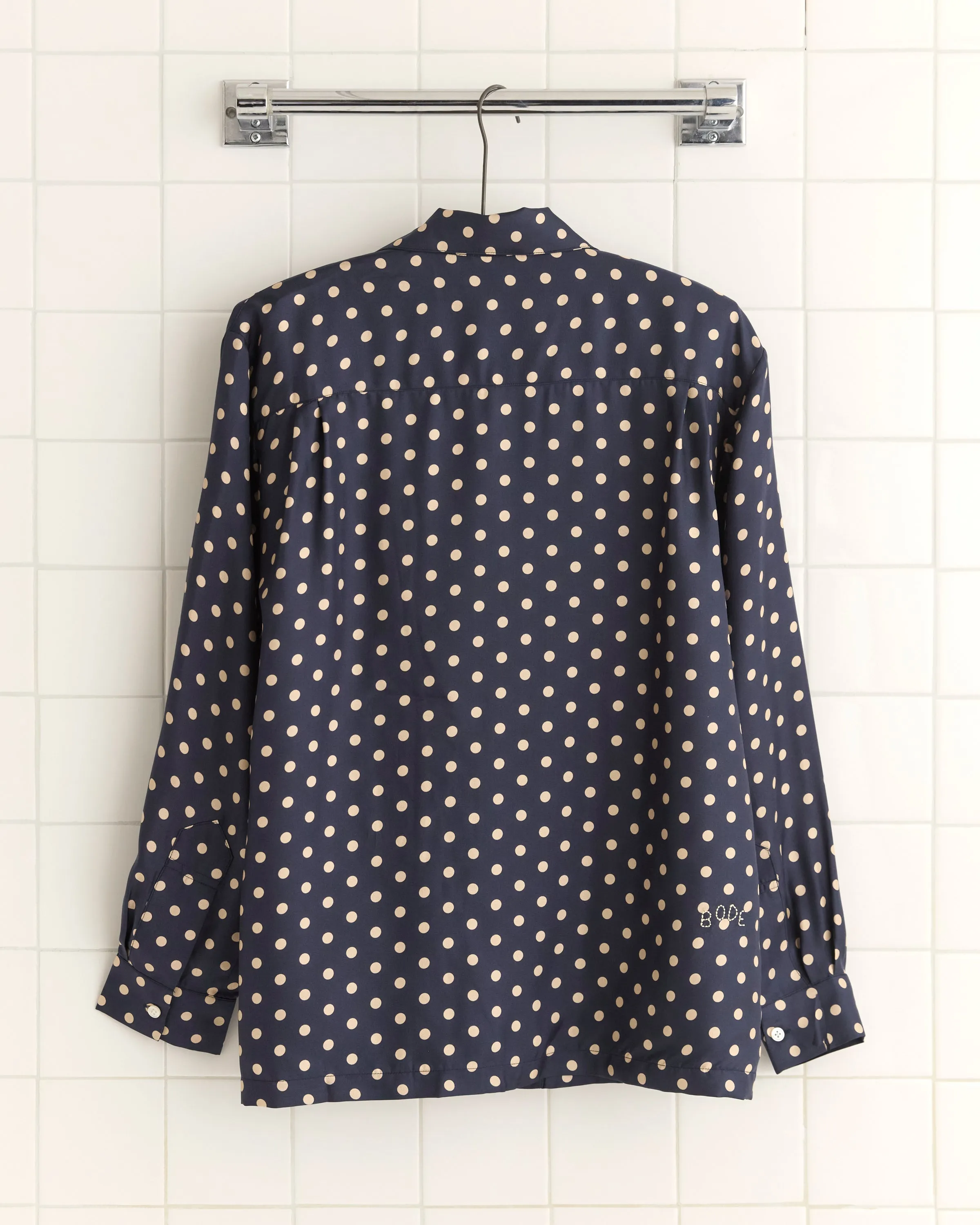 Polka Dot Micro Tie Long Sleeve Shirt