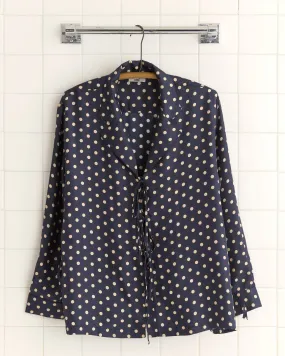 Polka Dot Micro Tie Long Sleeve Shirt