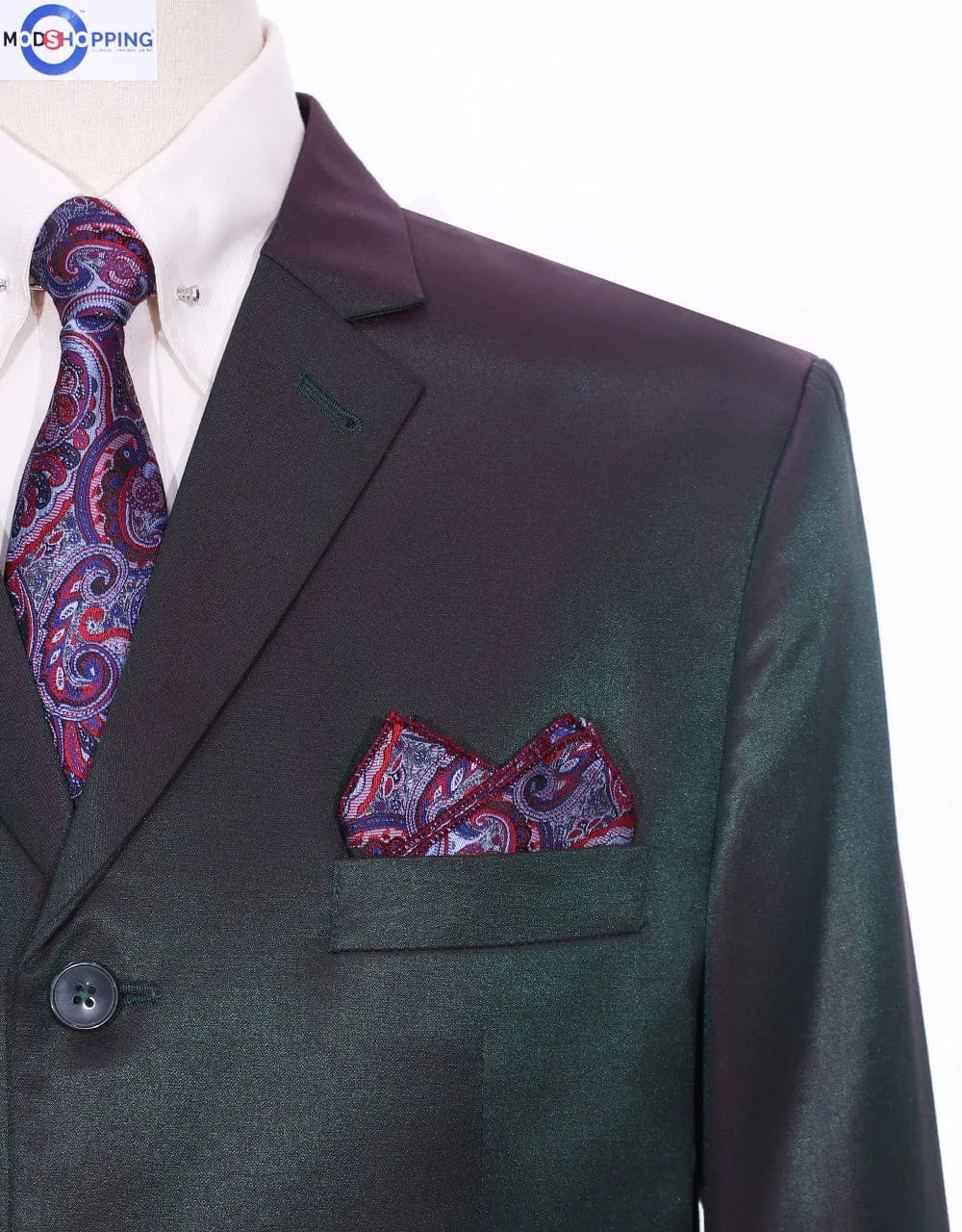 Red and Olive Two Tone Tonic Suit