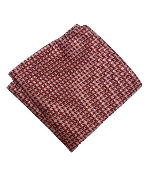 Red Houndstooth Men's Pocket Square