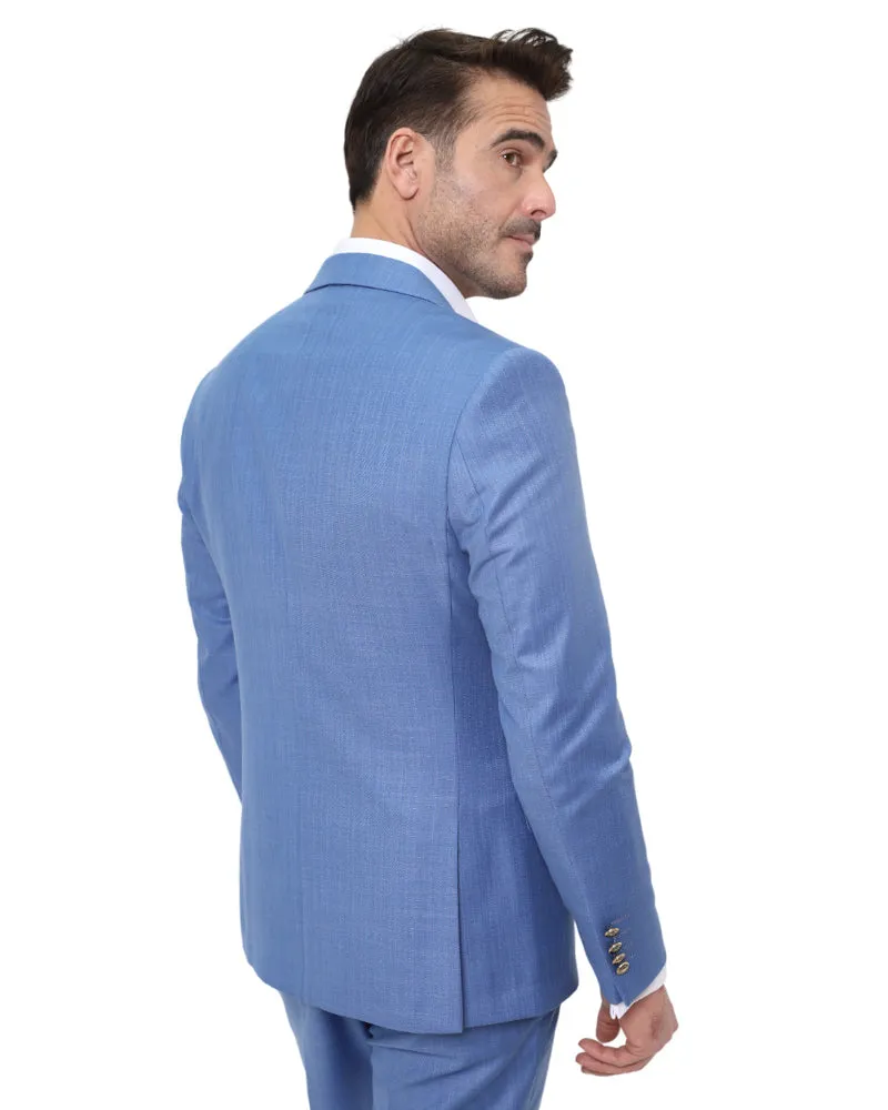 Royal Blue Two Pieces Double Breasted Men's Suit