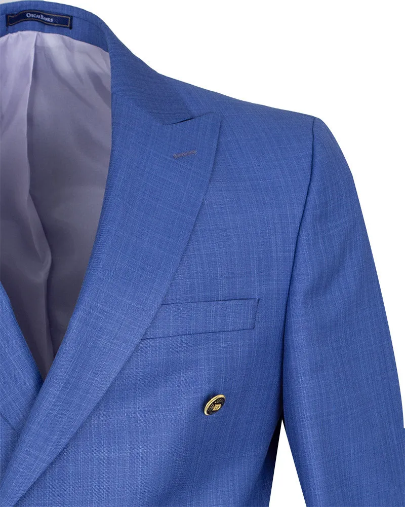 Royal Blue Two Pieces Double Breasted Men's Suit