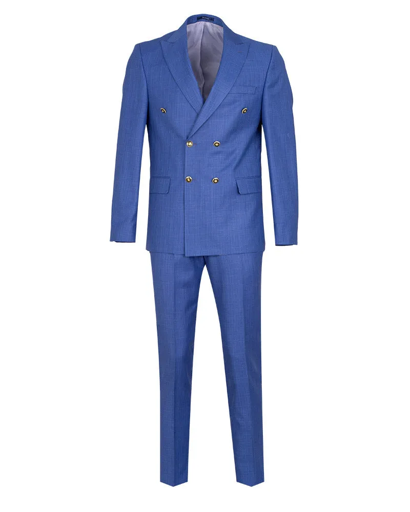 Royal Blue Two Pieces Double Breasted Men's Suit