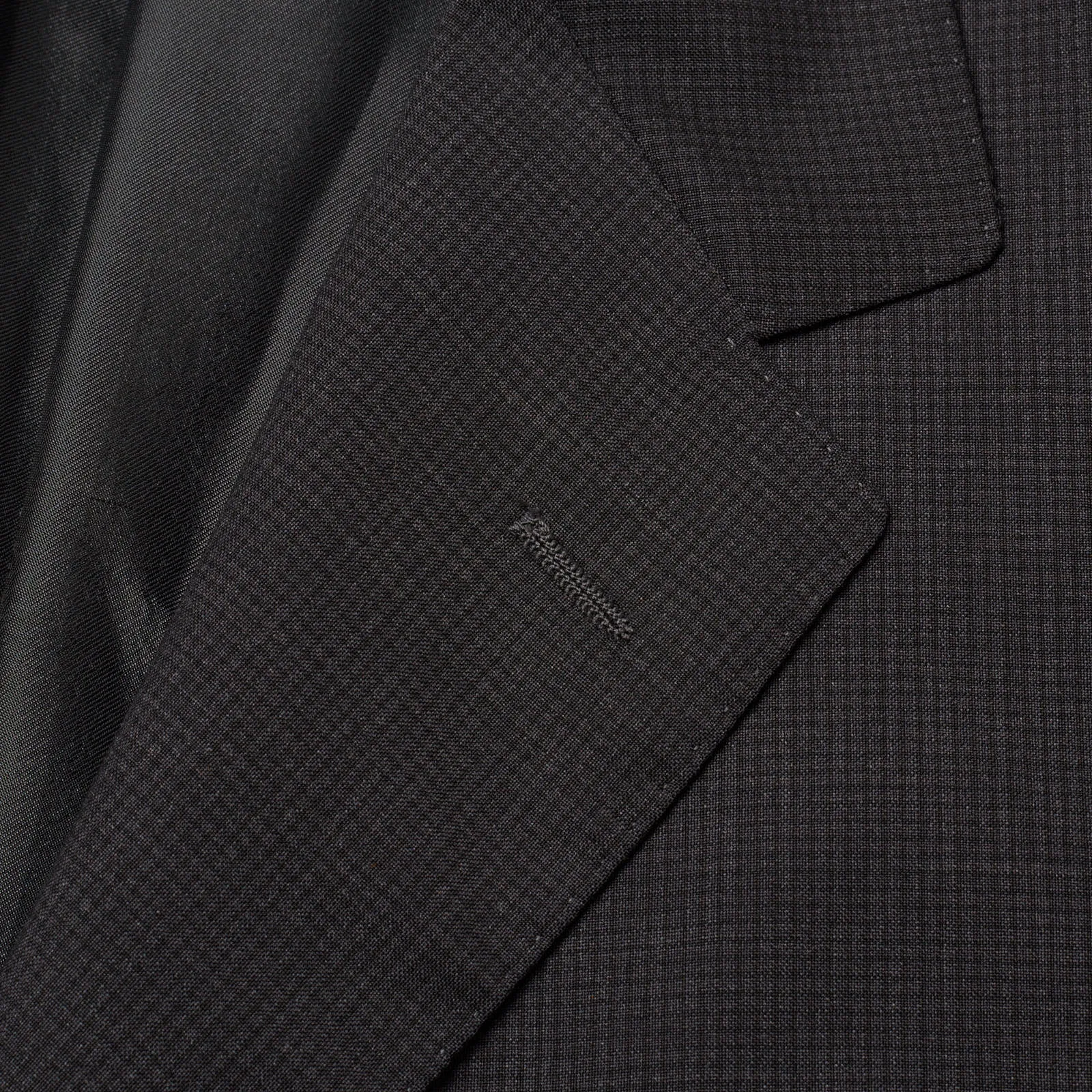 SARTORIO Napoli Charcoal Gray Checked Light Wool Suit EU 56 NEW US 46