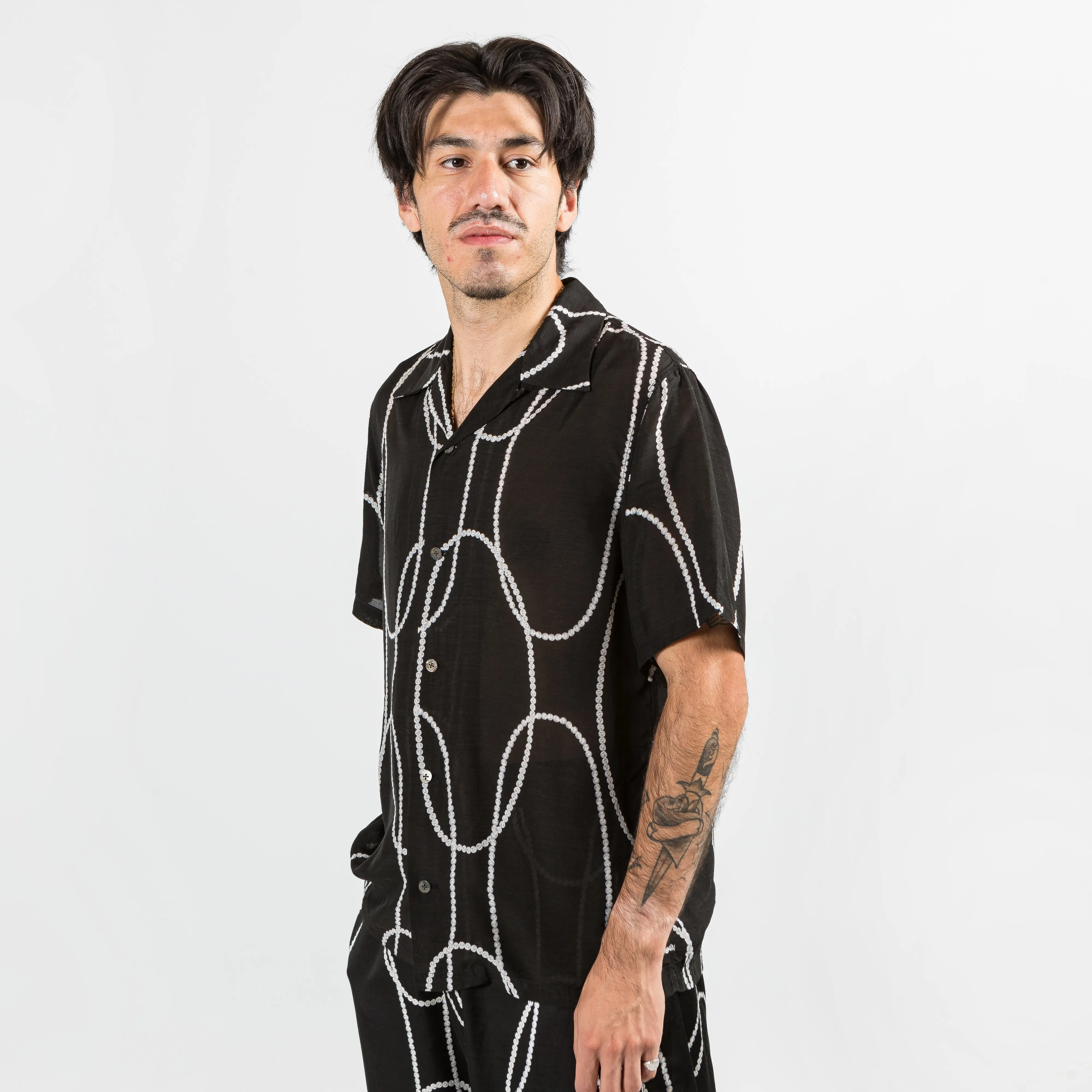 Silk Rayon PEARL-KATABIRA Aloha - Black