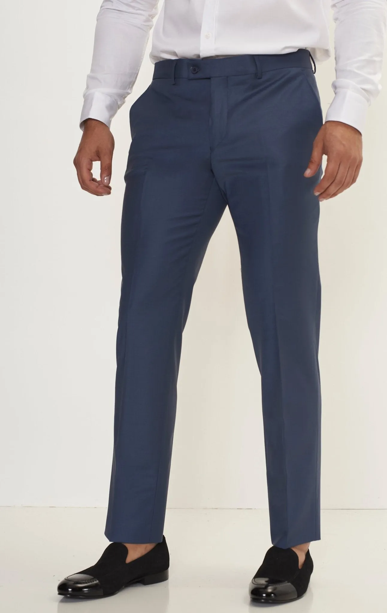 Super 120S Merino Wool Single Breasted Suit - Dark Petrol Blue