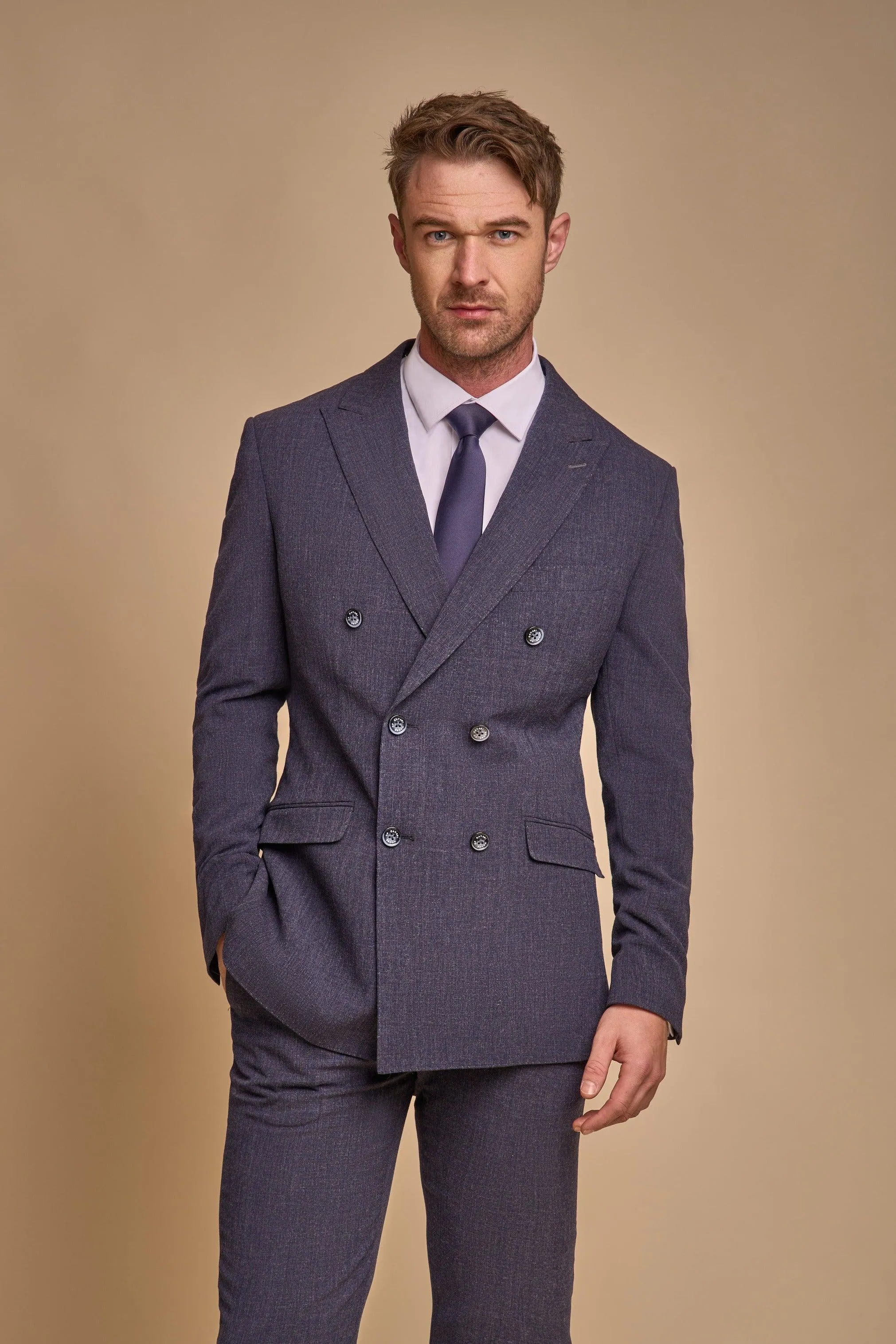 Tokyo Navy Double Breasted Two Piece Suit