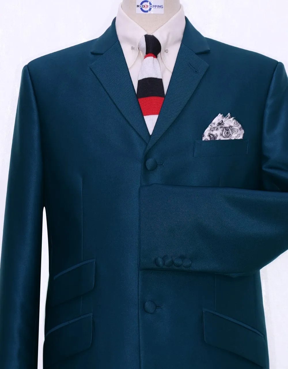 Tonic Suit | Mod Fashion Peacock Blue Tonic Suit