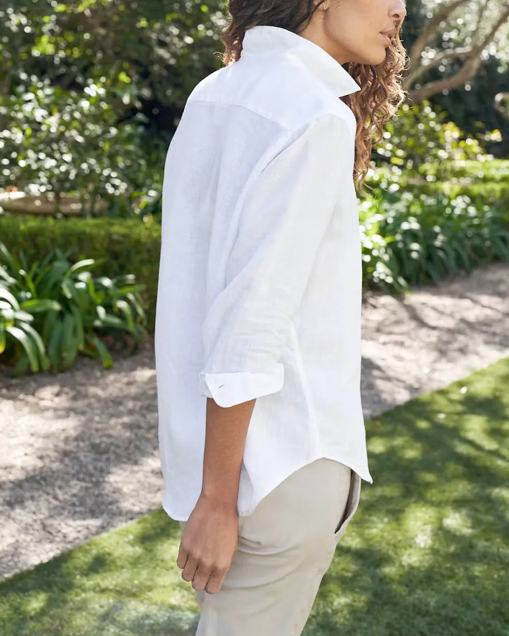 White Linen Button Up