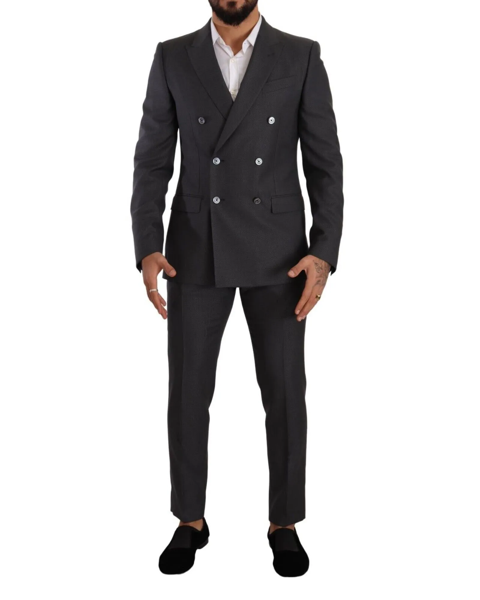 Wool Double Breasted 2 Piece Suit