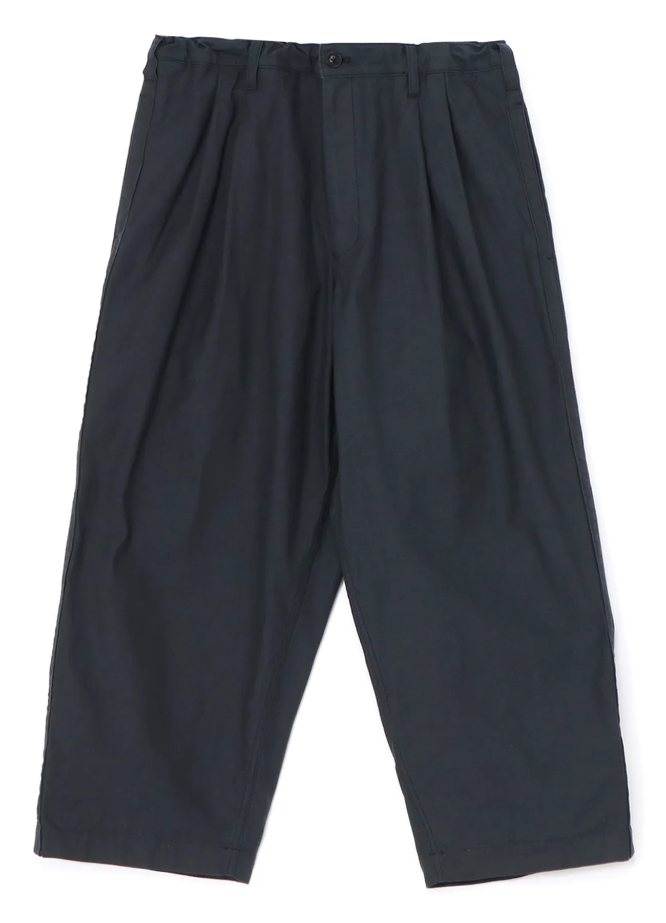 [Y's-Black Name]BACKSIDE SULFURIZATION SATIN 2 TUCK PANTS WITH WAIST BELT