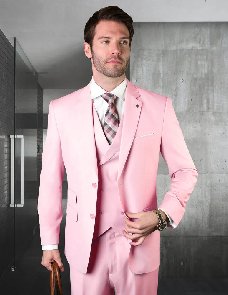 ZARGALA 3 PC PINK MODERN FIT SUIT